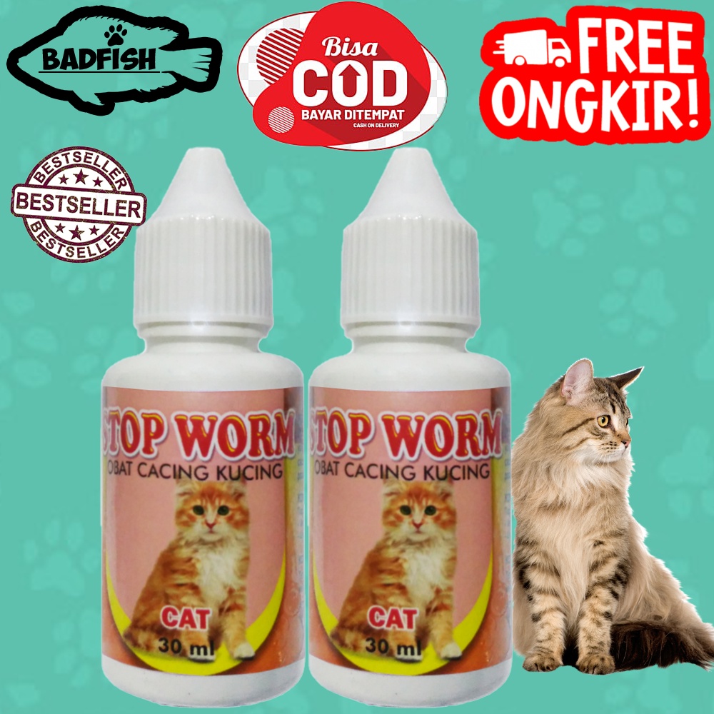 OBAT KUCING KITTEN CACING CACINGAN KURUS - STOP WORM (AMPUH)