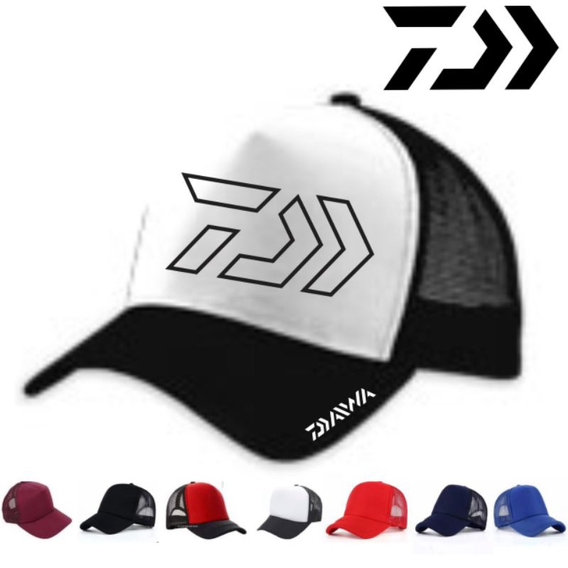 Topi DAIWA topi mancing jenis topi trucker for angler profesional fishing hat topi jaring