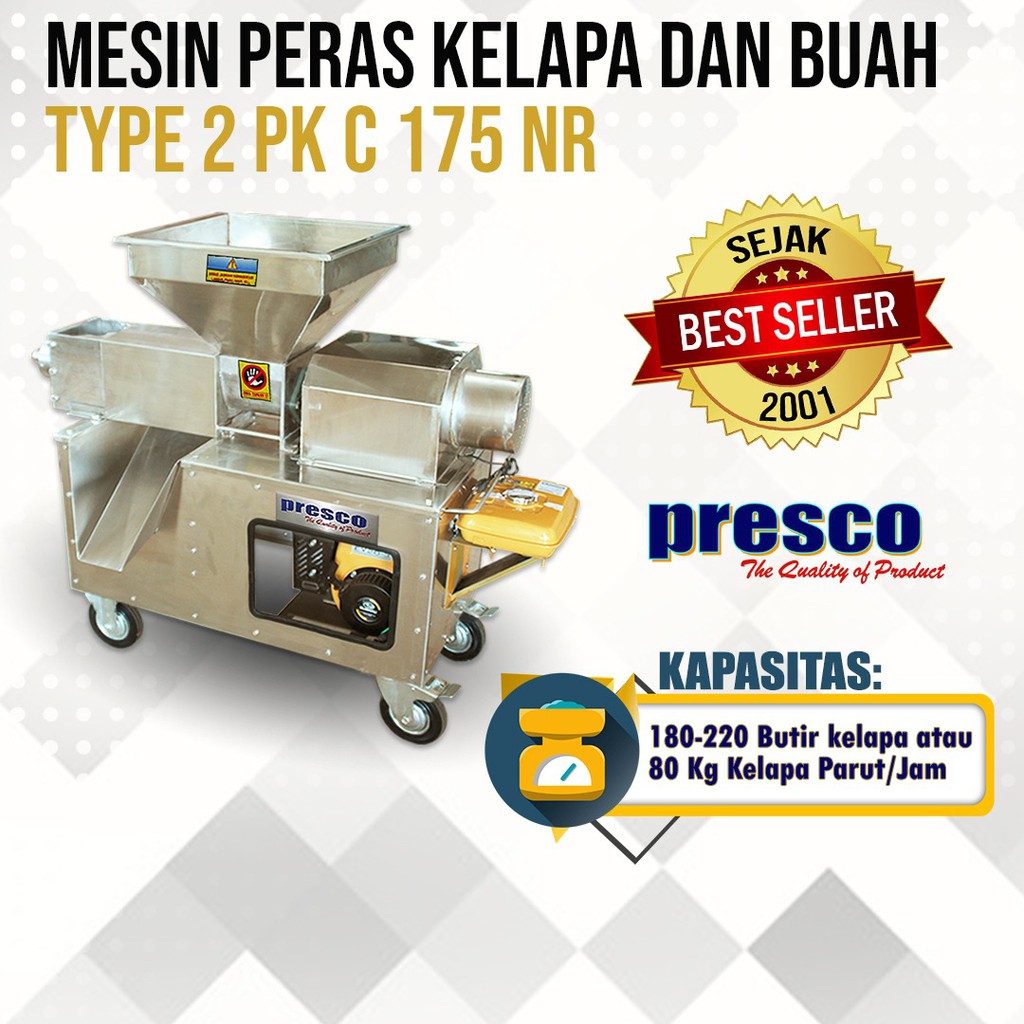 Mesin Peras Kelapa dan Buah PRESCO Type 2 PK C-175NR