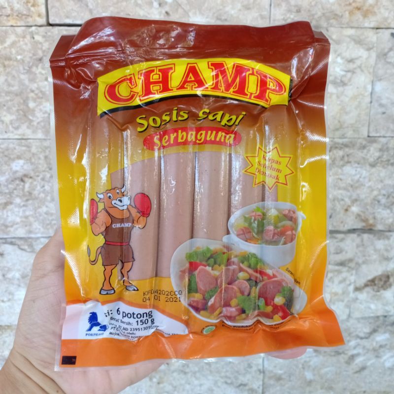 

Champ Sosis Sapi 150 gram isi 6 pc