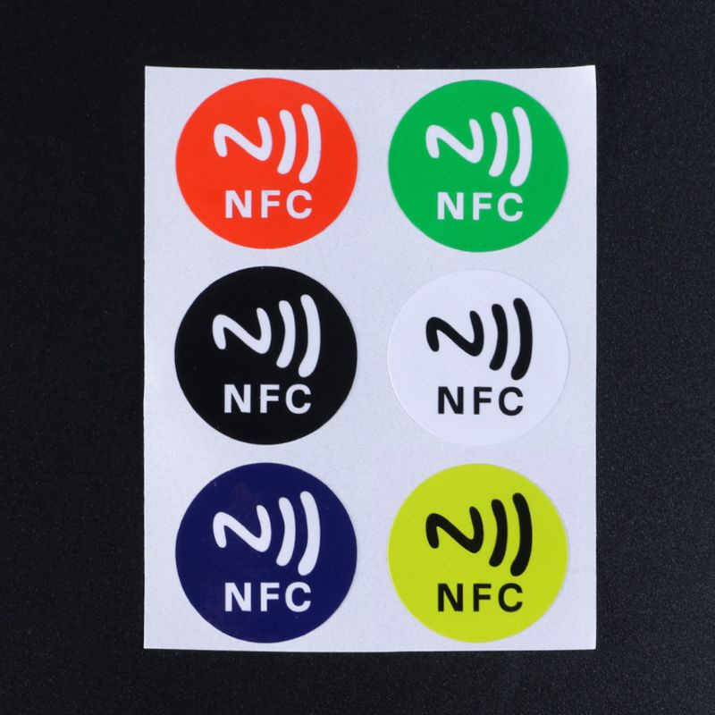 Gro 6PCS Ntag213 Tag Stiker Label Tahan Air PET Label Re-stick Tag Ultra Tipis