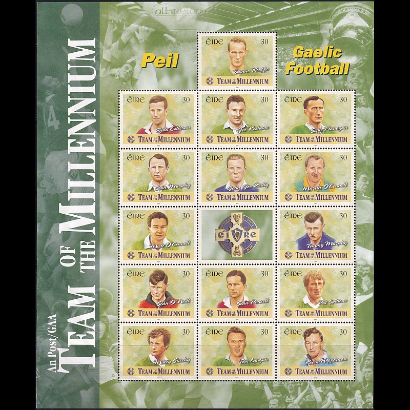 

Prangko Ireland 1999 - Team of the Millennium - Minisheet
