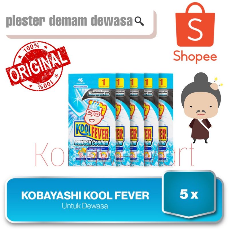 Koolfever Adult isi 5pcs - plester demam kool fever untuk dewasa