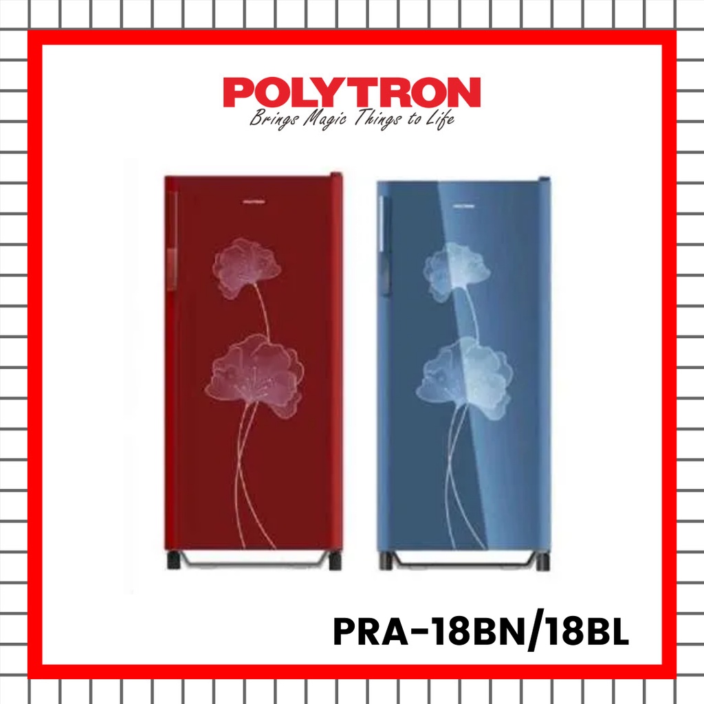 LEMARI ES POLYTRON 1 PINTU PRA-18BN/18BL / KULKAS POLYTRON 1 PINTU PRA-18BN/18BL