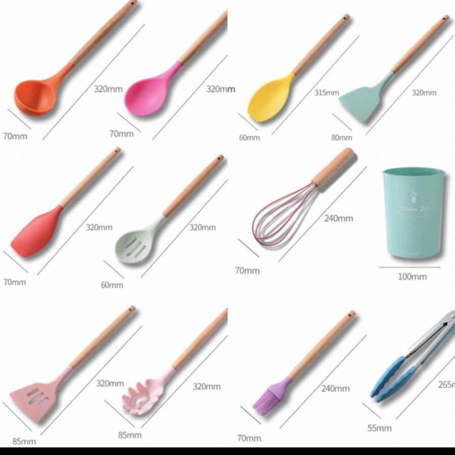 peralatan masak Sutil spatula silikon set wadah 12 in 1 dapur utensil