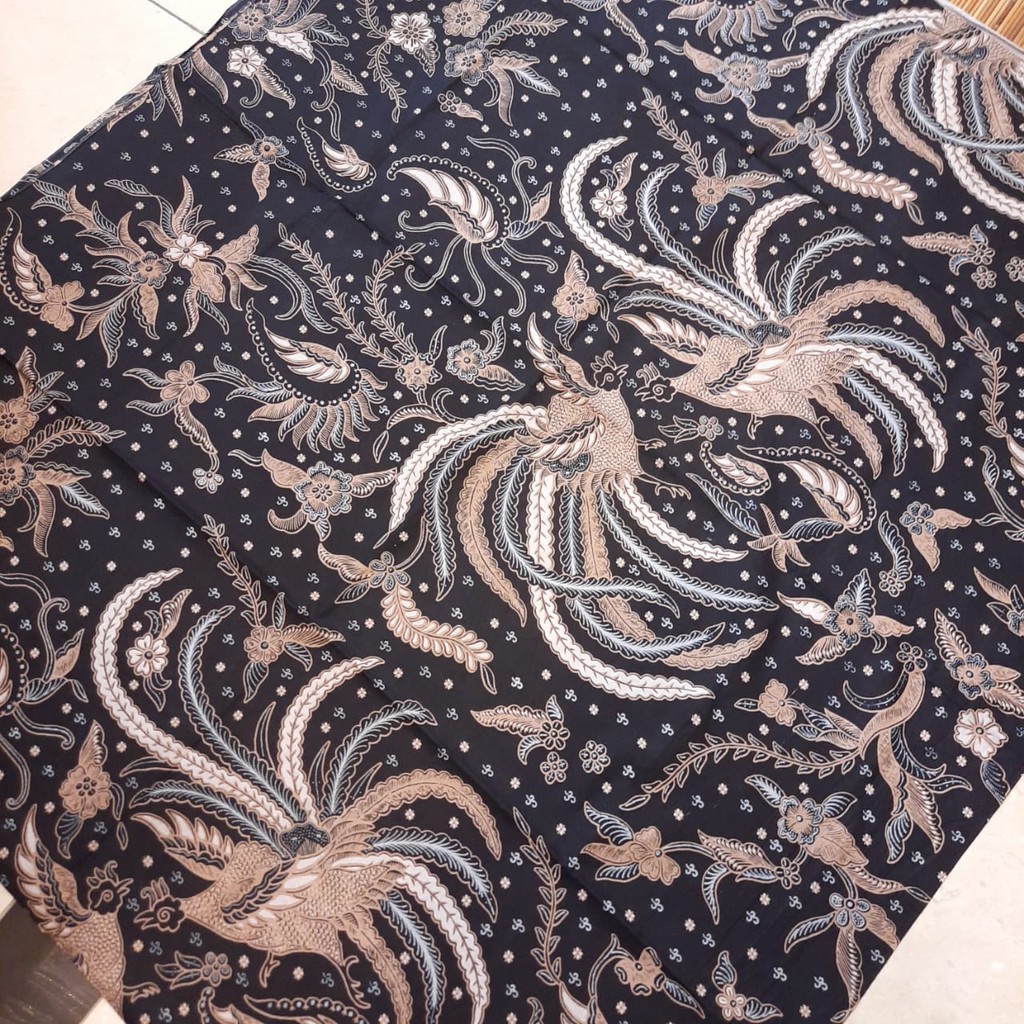 Kain Jarik Batik SOLO Lawasan Motif Burung Cendrawasih Latar Ireng