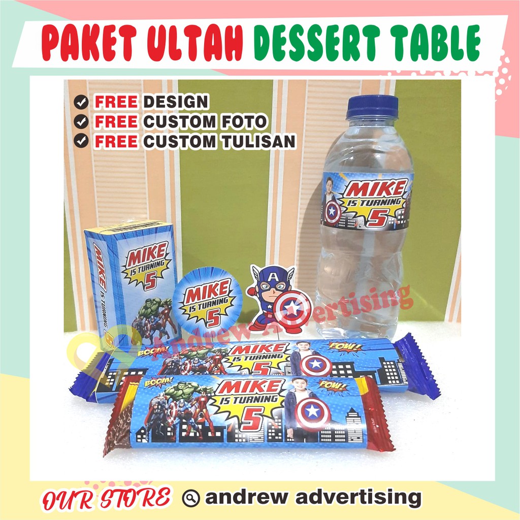 Paket Ulang Tahun Anak Murah / Label Snack Ulang Tahun Dessert Table