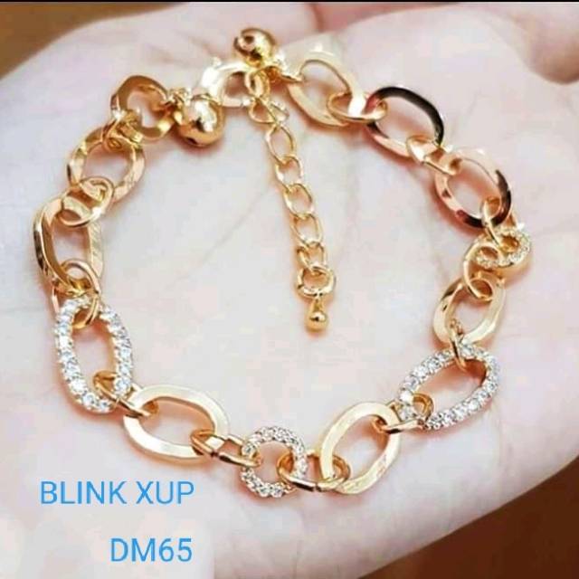 GELANG TANGAN WANITA BLINK DIAMOND ADUHAI GELANG TANGAN WANITA LAPIS EMAS