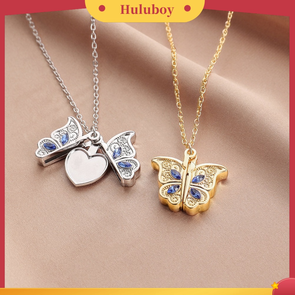 Hu Hu Hu Hu Hu Alat Bantu Pasang Kacamata♡ Kalung Klavikula Liontin Bentuk Kupu-Kupu Bahan Alloy Untuk Wanita