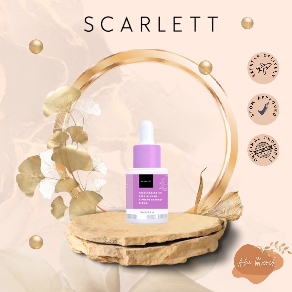 ✨ AKU MURAH ✨Scarlett Whitening Niacinamide 5% Beta Glucan 7 Phyto Extract Serum Wajah BPOM