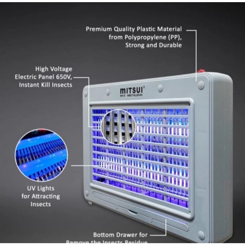 Mitsui Insect Killer MIK 05 4Watt. Perangkap Nyamuk Serangga lalat Pest killer MIK-05  4 Watt