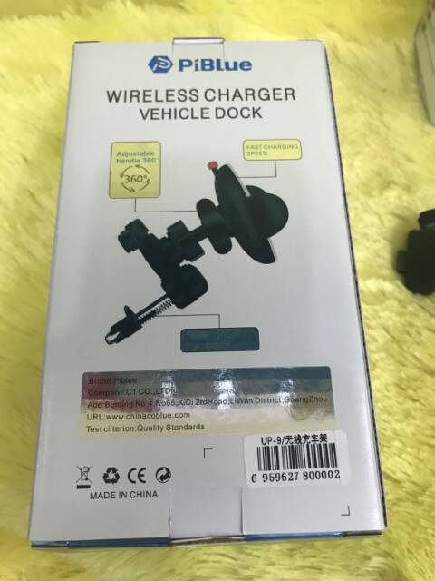 Car Holder Wireless Charger Bracket PiBlue UP-9 / Wireless Cas / Jepit AC mobil / ios android