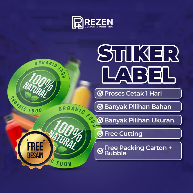 

Stiker label kemasan produk custom gratis desain