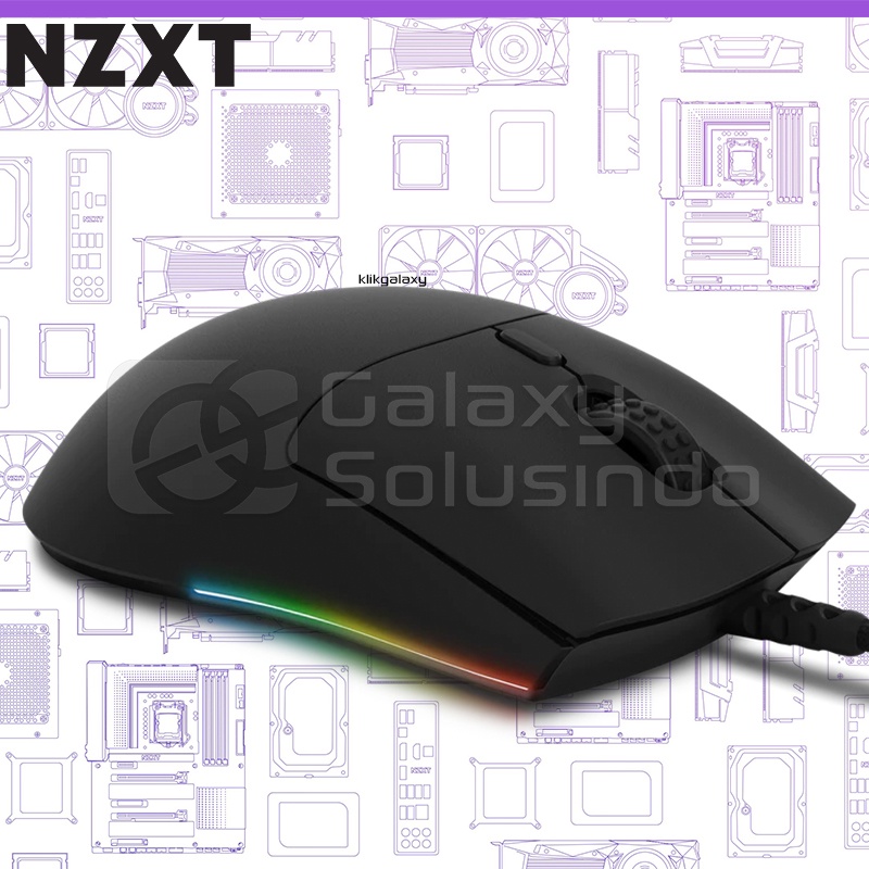 NZXT LIFT Lightweight Ambidextrous Gaming Mouse - Black