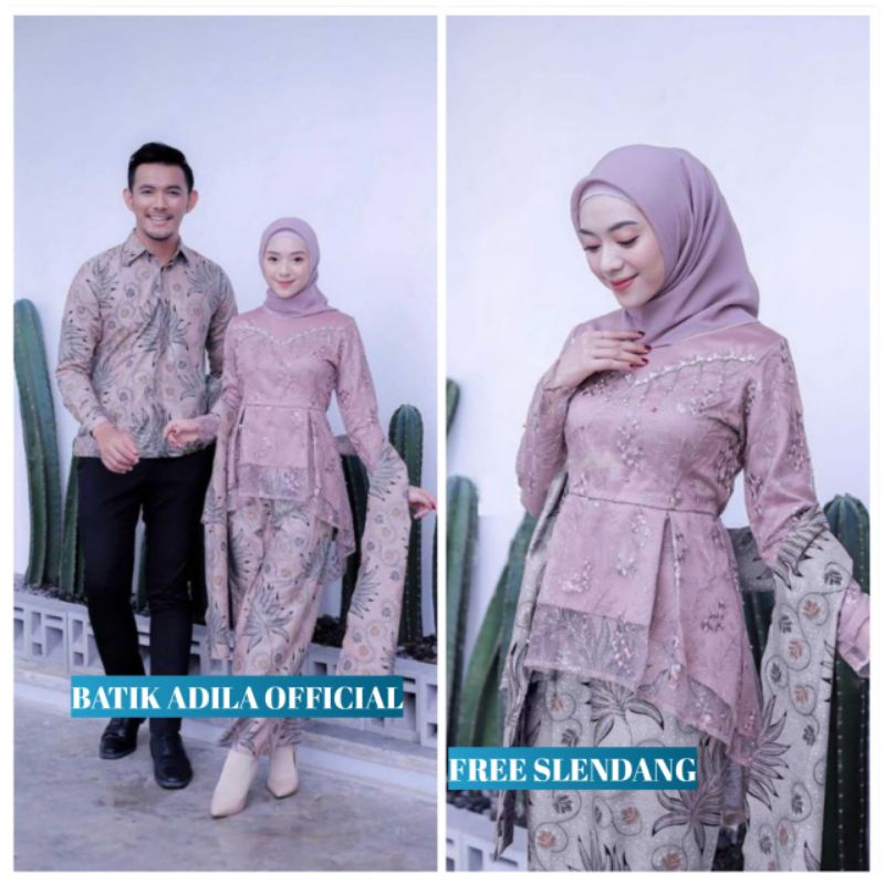 Couple Kebaya Modern Baju Wisuda Tunangan Lamaran Terbaru Baju Batik Brokat Couple kalena rose