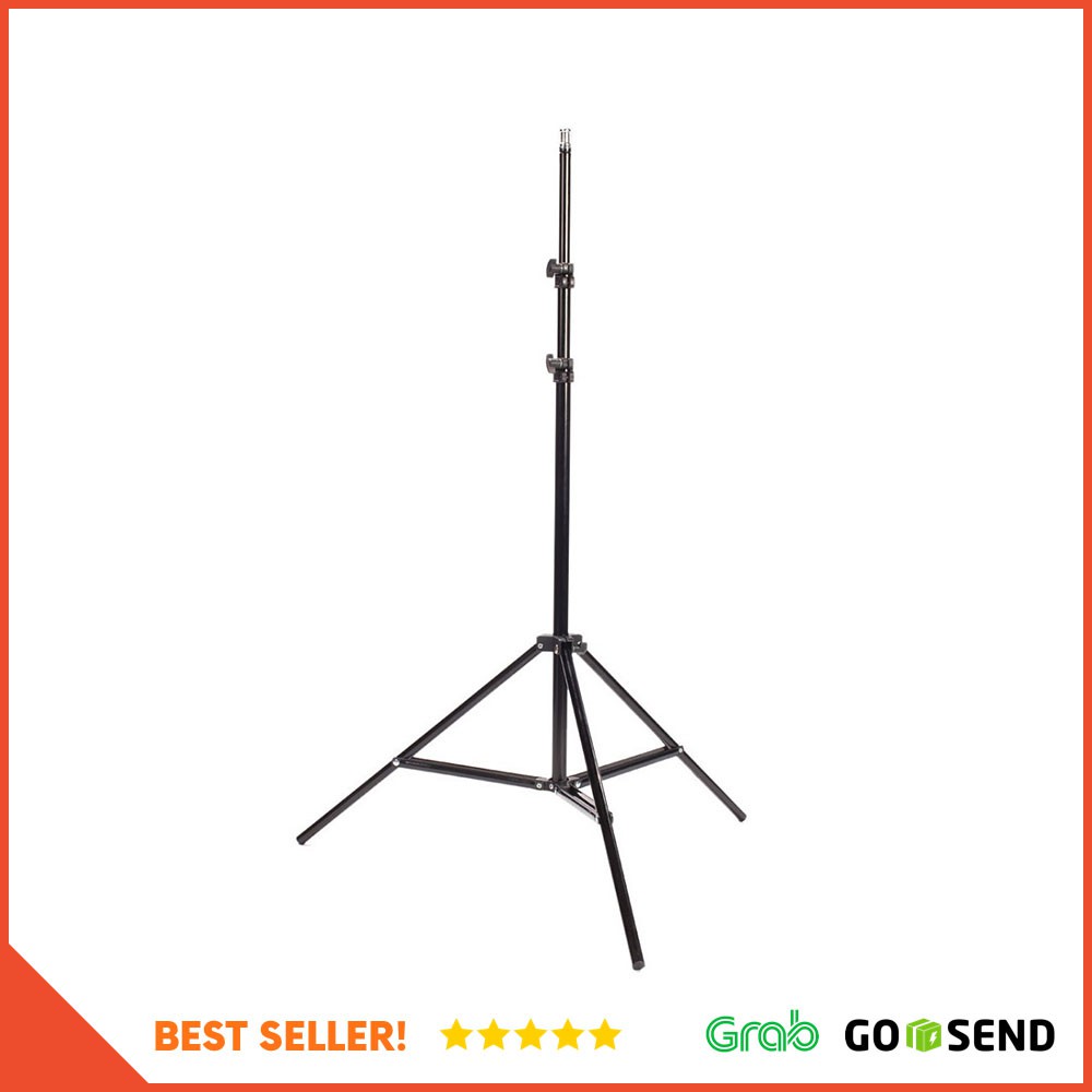 Portable Light Stand Tripod 3 Section 200cm for Studio Lightning - Black