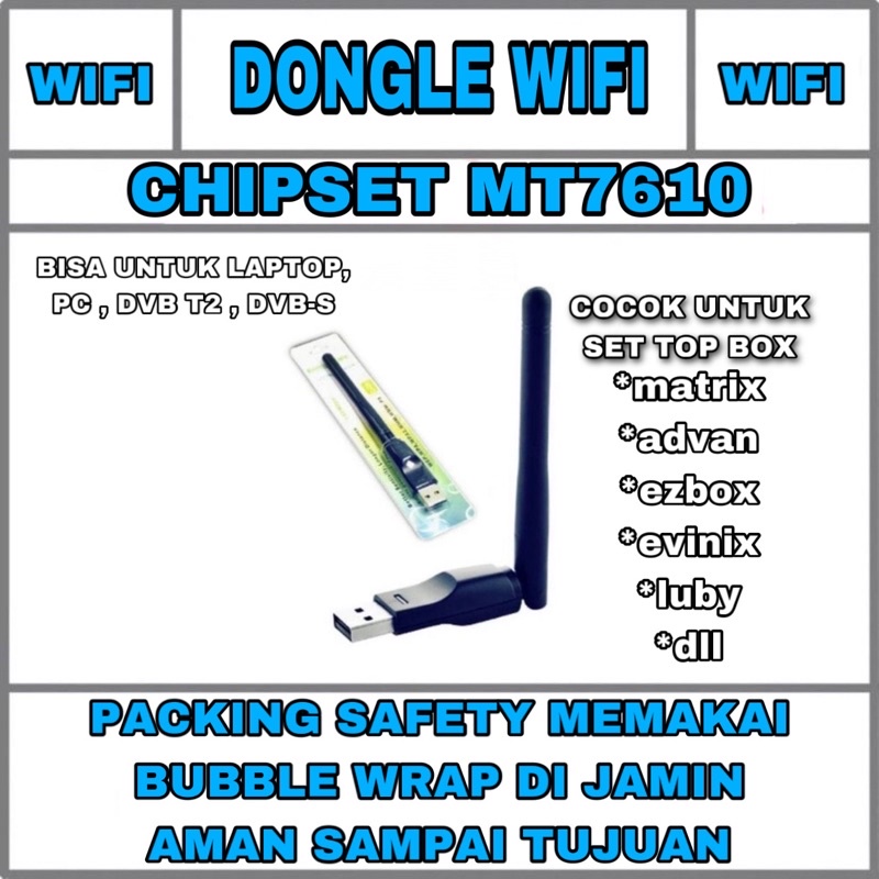 DONGGLE WIFI MT-7601 DONGLE wireless reiciver 150Mbps bisa untuk PC LAPTOP SET TOP BOX TV komputer DVB T2 DVB S2 parabola murah