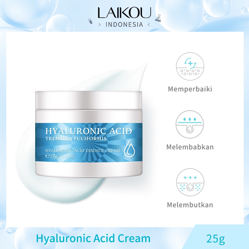 LAIKOU Krim Hyaluronic Acid Memperbaiki Menghilangkan Bintik Mengencangkan Melembabkan 25g