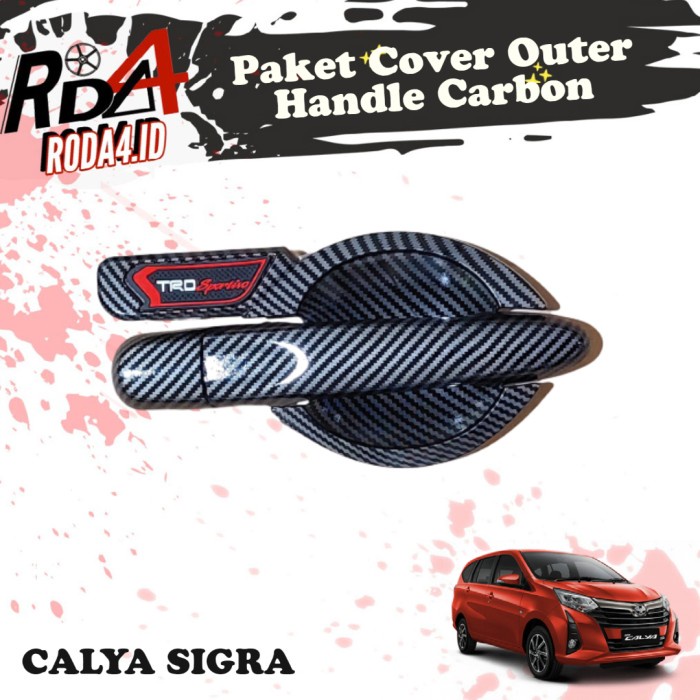 Handle Pintu Mobil Calya Sigra Paket Cover Outer Handle Carbon TRD