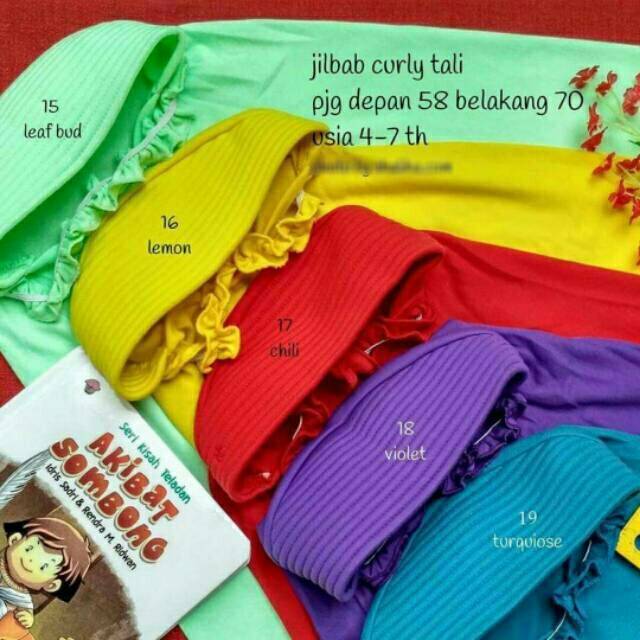 Jilbab Vania Curly Tali anak / Jilbab Curly anak SD/ Jilbab sekolah anak / grosir Jilbab