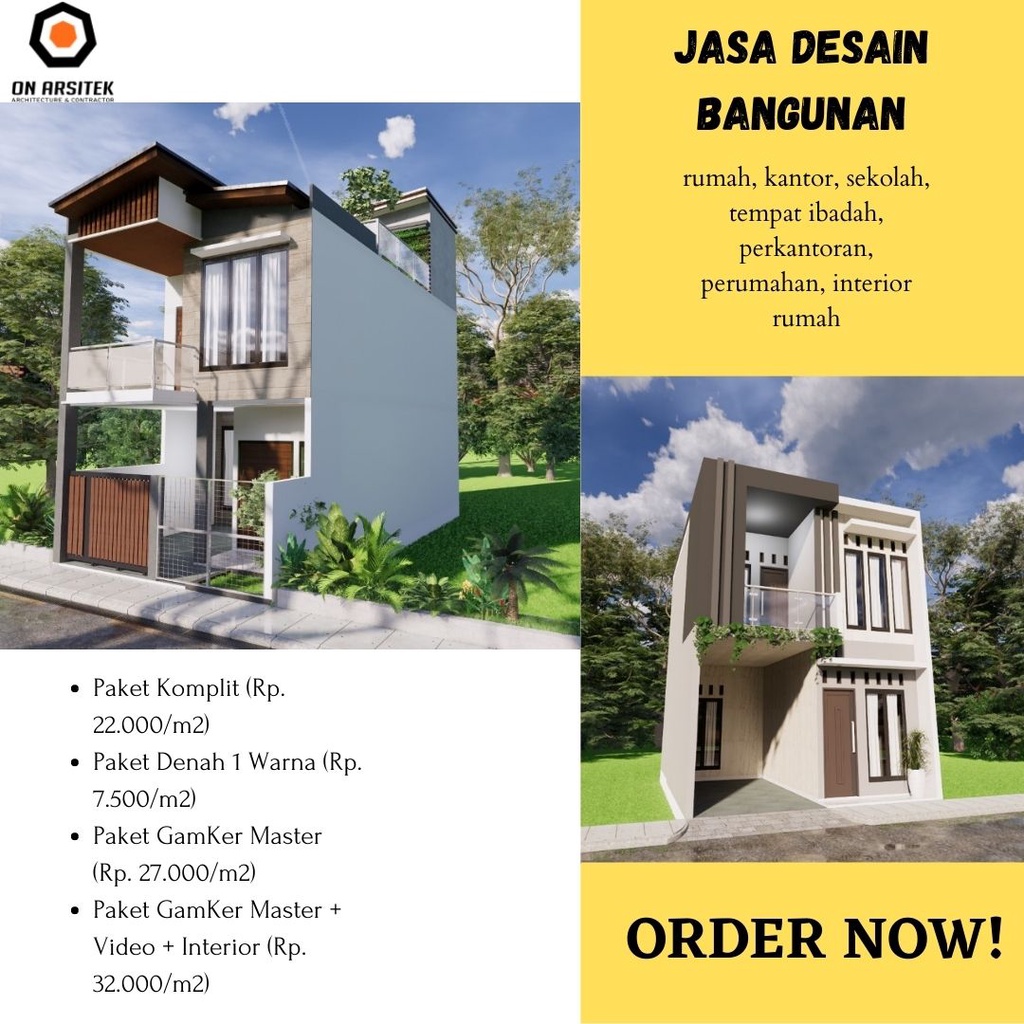 Jual PAKET KOMPLIT, DENAH 1 WARNA, GAMKER MASTER / JASA DESAIN RUMAH ...