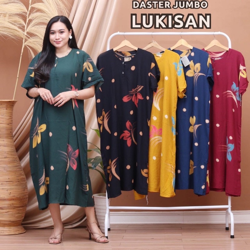 Daster Jumbo Lope Lope Baju Tidur Daster Dress Busui Viral Pekalongan Batik Best seller-DJ CABUT LUKISAN