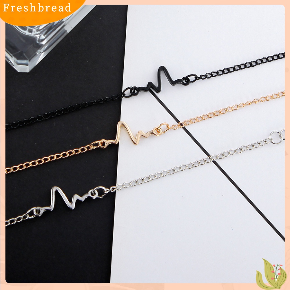 [Fresh] Gelang Tangan Strap Adjustable Motif Electrocardiogram Simple untuk Pria / Wanita / Pasangan