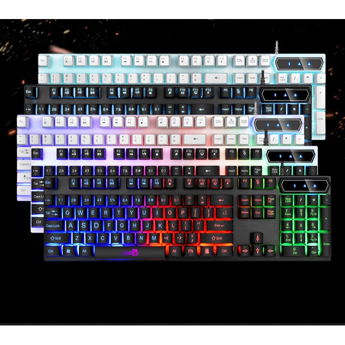 【COD】Viqoo Keyboard Dan Mouse LED Keyboard PC Komputer LDKAI 832 RGB Mechanical Gaming Dengan Kabel - G14