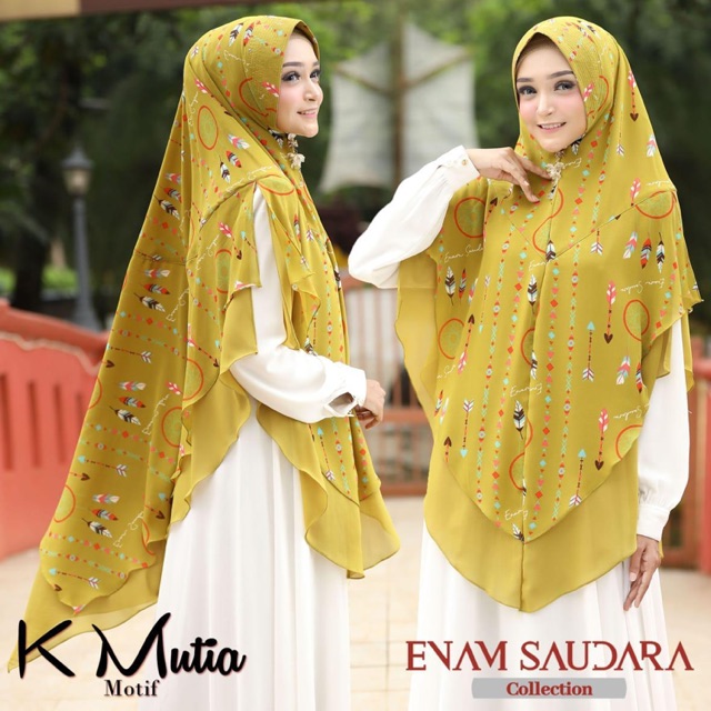 Khimar Mutia motif/6 Saudara