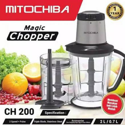 Chopper Blender Mitochiba 6 Mata Pisau Ch 200 - Pelumat Daging -