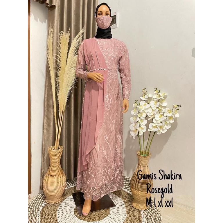 Permata Olshop / Kebaya Gamis Syakira RK / Gamis Kebaya Modern / Gamis Pesta Mewah / Baju Kondangan / Dress Bridesmaid