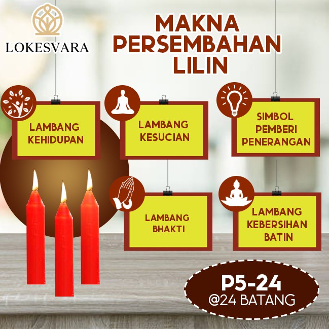 Lilin Sembahyang Parafin Sukhavati P5-24 Merah