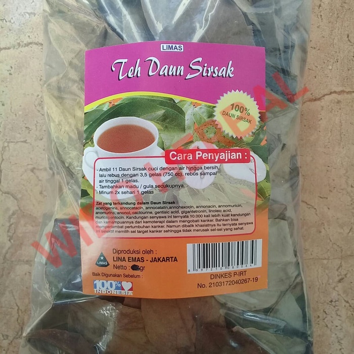 

TEH-DAUN- TERMURAH TEH DAUN SIRSAK ANTI KANKER 50 GR -DAUN-TEH.