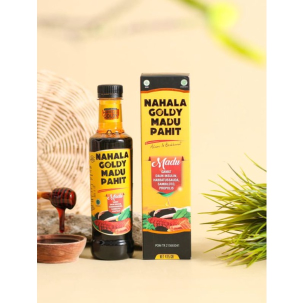 

MADU PAHIT GAMAT GOLD NAHALA GOLDY plus HABBATUSSAUDA, DAUN INSULIN, SAMBILOTO DAN PROPOLIS.
