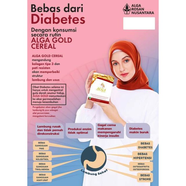 ALGA GOLD CEREAL Isi 20 Sachet Minuman Obat Herbal Penyakit Diabetes, Hipertensi, Hiperkolesterol