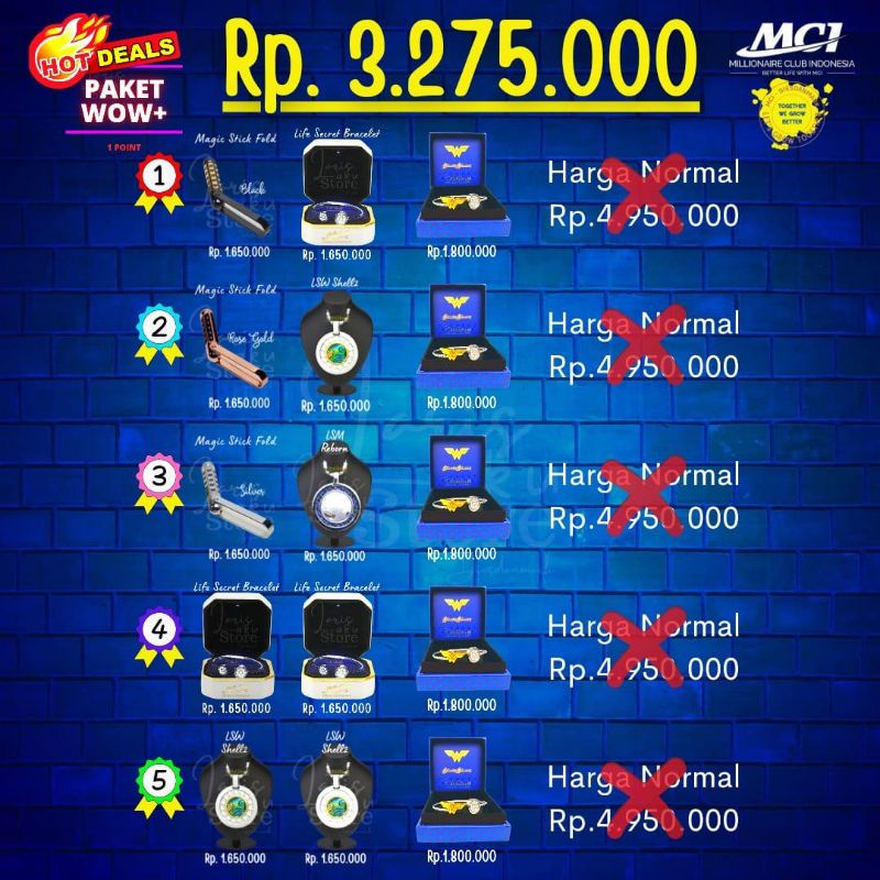 PROMO PAKET WOW MCI HOTDEAL GELANG WONDER WOMAN BANGLE + MEMBERSHIP