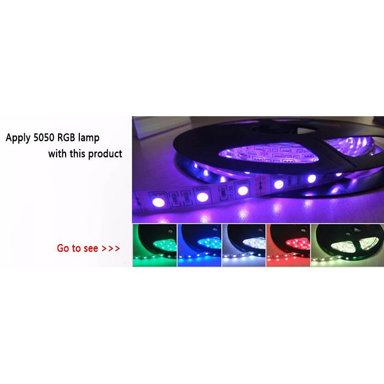 Sensor Suara Music Control Lampu LED Strip dengan Remote Control - Black