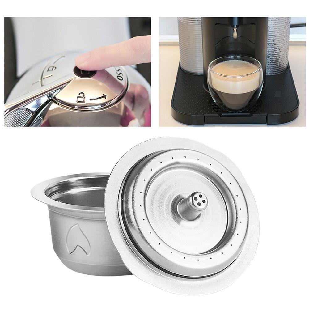 Solighter Kapsul Kopi Espresso Coffee Home Stainless Steel Tamper Crema Maker Reusable Pods