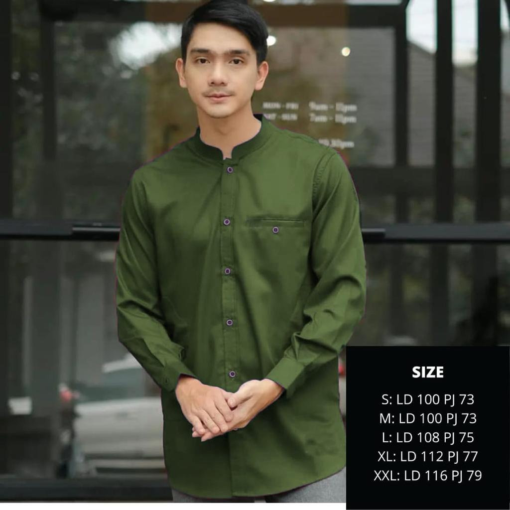 Muslim Pria Koko Lengan Panjang Arto Size M, L, Xl, XXL  bahan Toyobo Premium