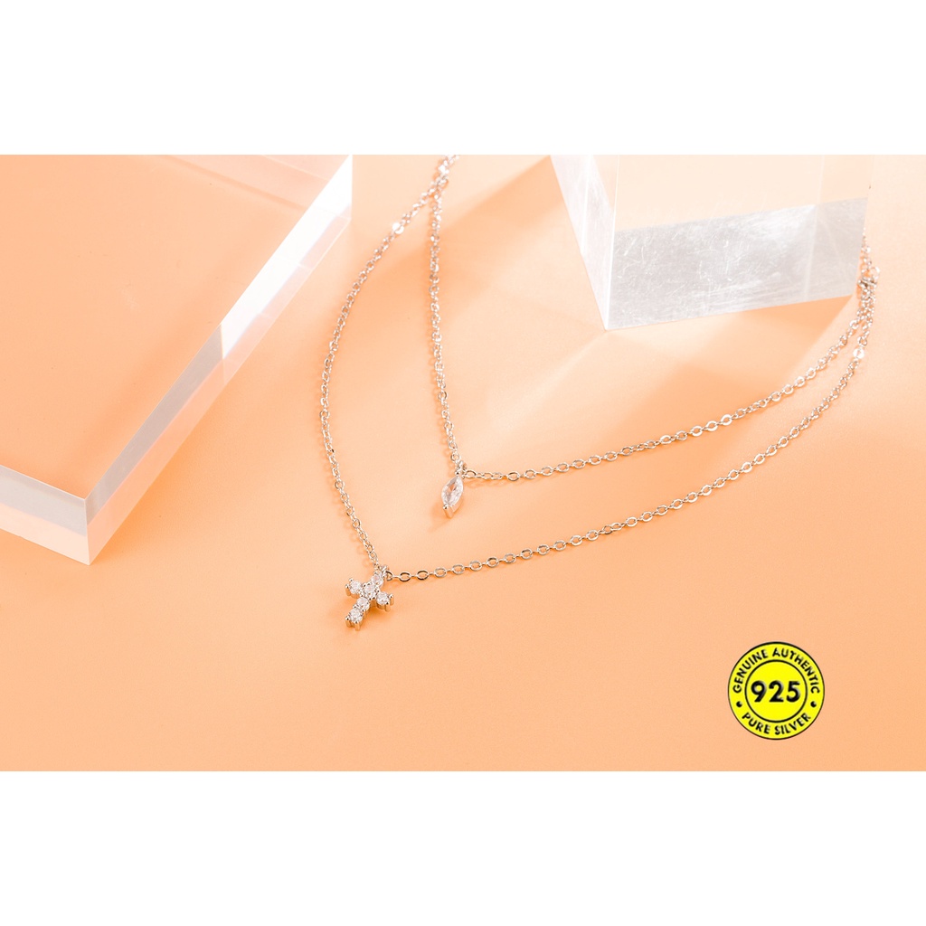 Kalung Rantai Sterling Silver 9252 Dengan Liontin Bentuk Tetesan Air Untuk Wanita