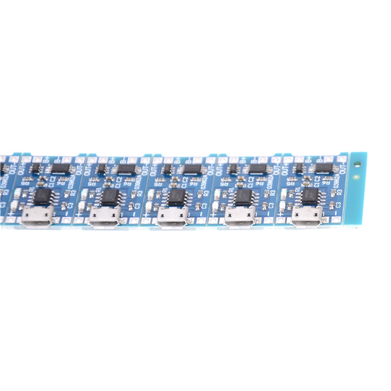 10pcs Papan Modul Charger Baterai Lithium 1A 18650 5V Micro USB 2 5 10