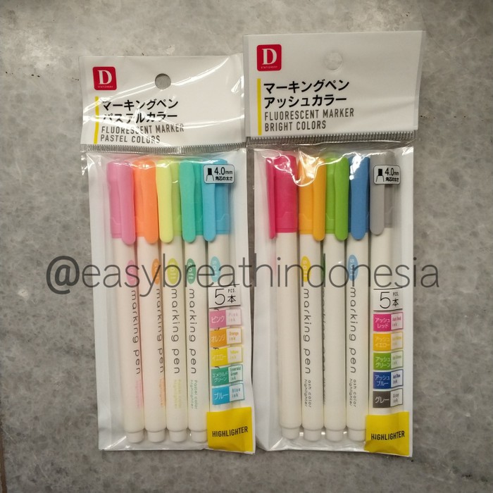 

Stabilo Pulpen - Stabilo Warna Warni - Highlighter Daiso Fluorescent Marker Highlighter Pastel