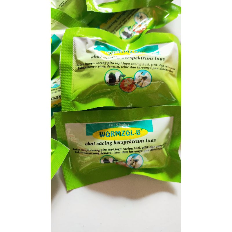 wormzol-B obat cacing bolus sapi kambing 1 sachet