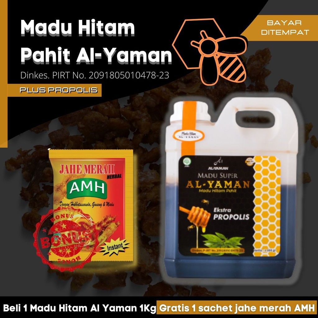 Al-Yaman Madu Hitam Pahit Ekstra Propolis 1kg