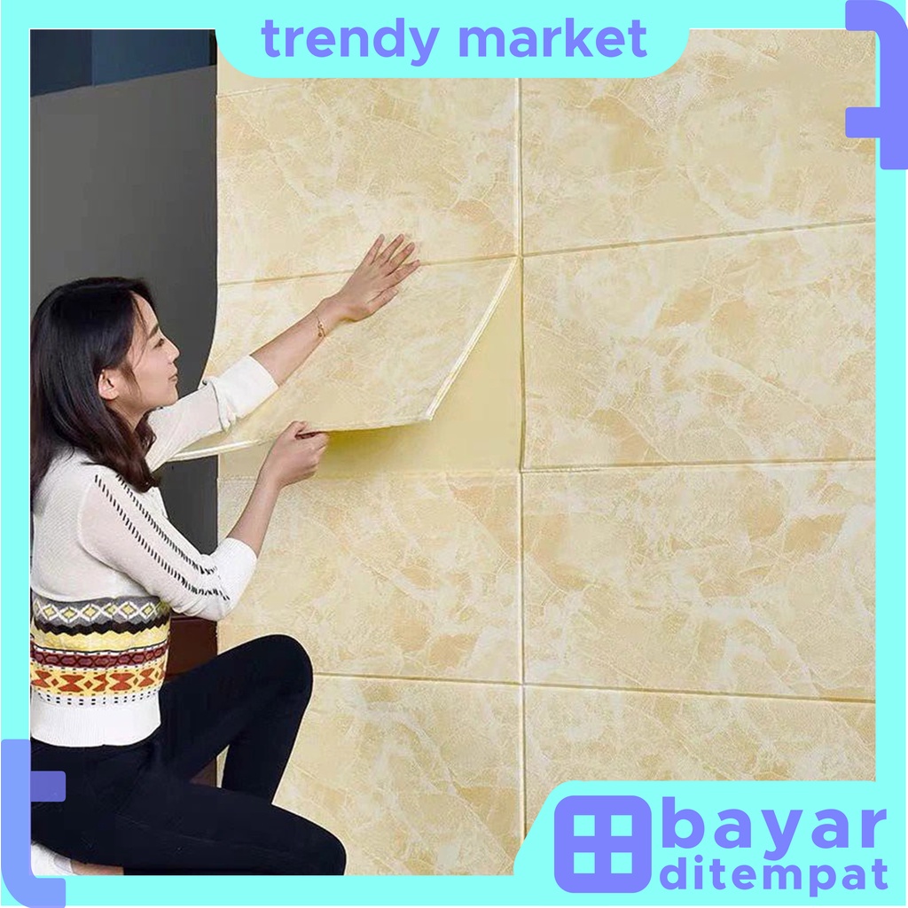 Trendymarket Wallpaper Sticker Foam 3D motif Marble / Stiker Dinding 70cm x 70cm U134