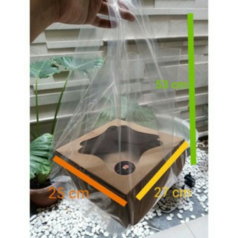 SR PLASTIK KRESEK PE bening uk 27 untuk kotak kue 22,25 ( pabrik langsung)