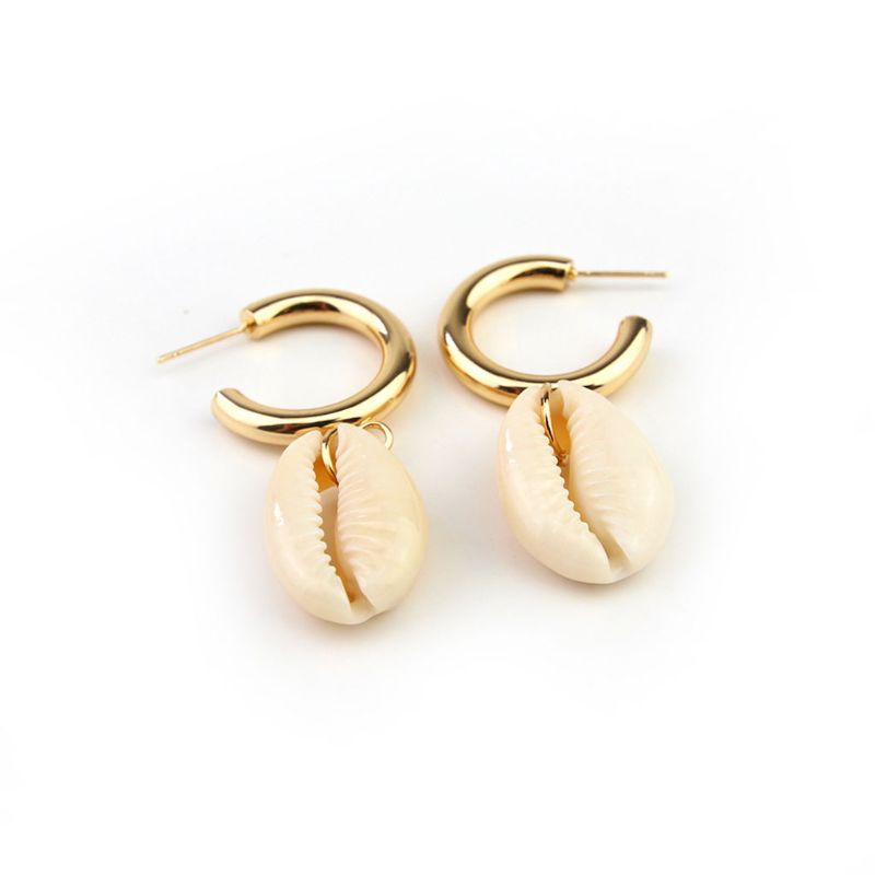 SIY  Fashion Women New Natural Shell Earrings Charming Bohemian Style Alloy Earring Ear Jewelry for Lady