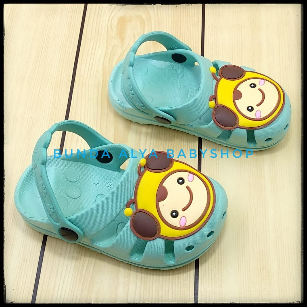 Sandal Anak Karet Usia 2 3 Tahun TOSKA - Sendal Anak Elastis Karet Anti Licin Motif Lucu Size 25 - 29