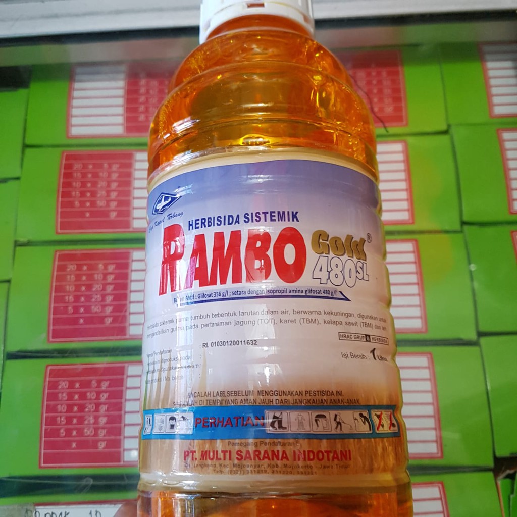 RAMBO GOLD 480 SL 1 Ltr Pembasmi gulma rumput sampai ke akar