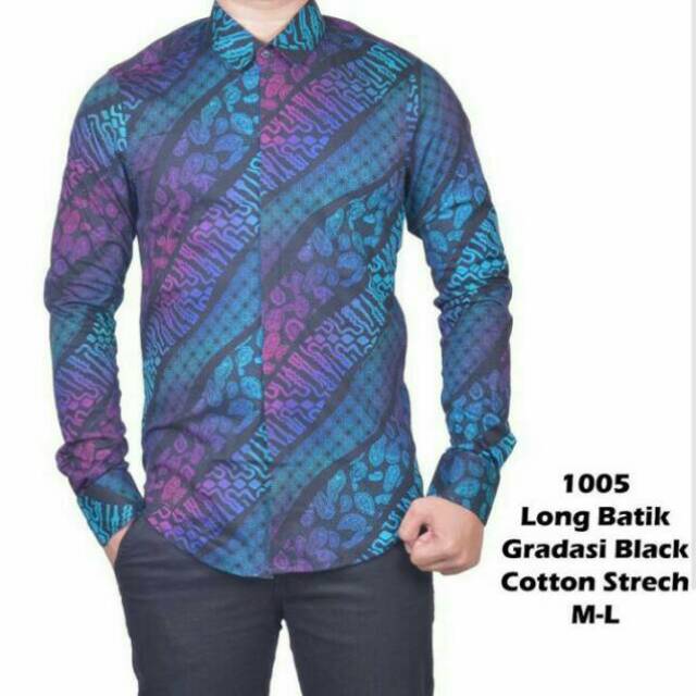 Kemeja panjang pria murah batik gradasi